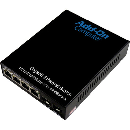 Addon 4 10/100/1000Base-Tx(Rj-45) To 2X Open Sfp Gigabit Ethernet Switch