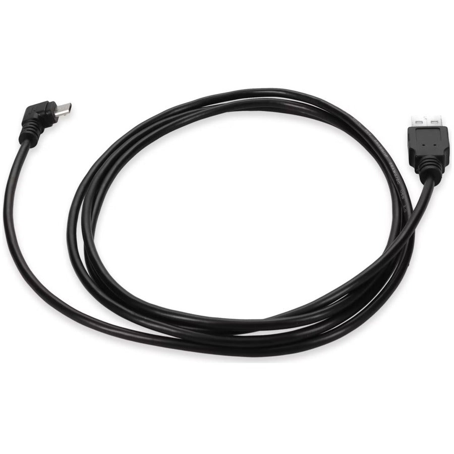 Addon 6Ft Usb 2.0 (A) Male To Micro-Usb 2.0 (B) Right-Angle Male Black Cable