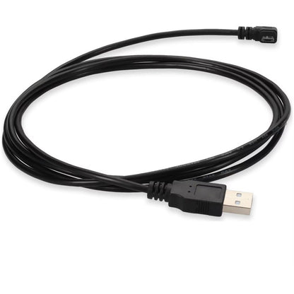 Addon 6Ft Usb 2.0 (A) Male To Micro-Usb 2.0 (B) Right-Angle Male Black Cable