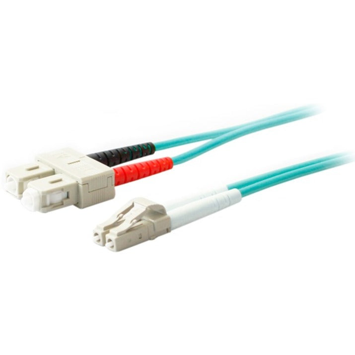 Addon 8M Lc (Male) To Sc (Male) Aqua Om4 Duplex Fiber Ofnr (Riser-Rated) Patch Cable