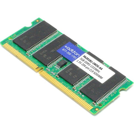 Addon Aa1333D3S9/2G X1 Toshiba Pa3918U-1M2G Compatible 2Gb Ddr3-1333Mhz Unbuffered Dual Rank 1.5V 204-Pin Cl9 Sodimm