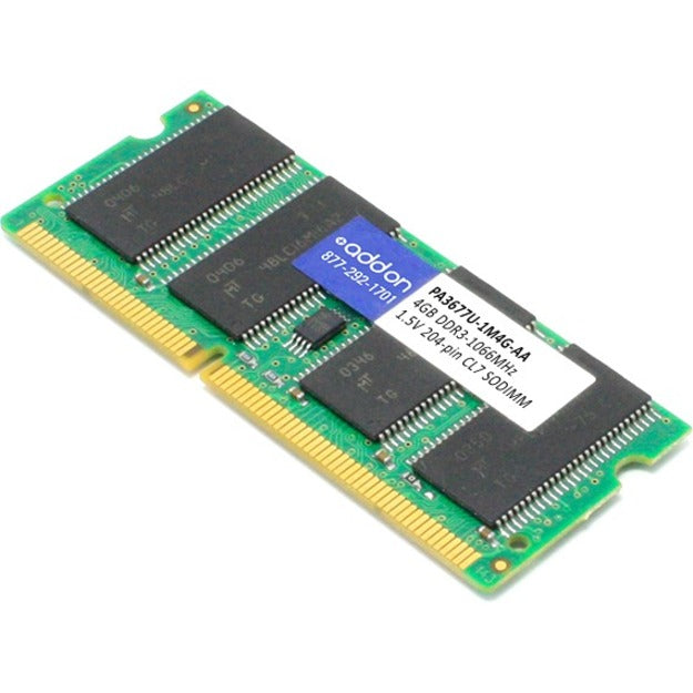 Addon Aa1333D3S9/4G X1 Toshiba Pa3677U-1M4G Compatible 4Gb Ddr3-1066Mhz Unbuffered Dual Rank 1.5V 204-Pin Cl7 Sodimm