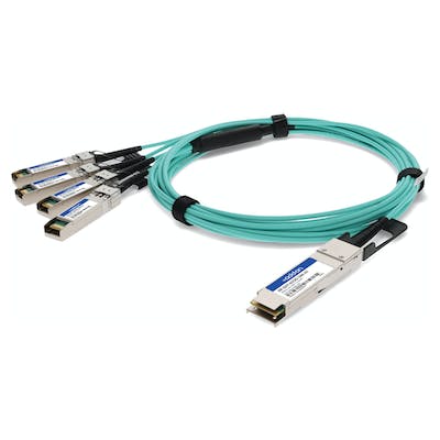 Addon Juniper Networks Jnp-Qsfp-Aocbo-10M Compatible Taa Compliant 40Gbase-Aoc Qsfp+ To 4Xsfp+ Direct Attach Cable (850Nm, Mmf, 10M)