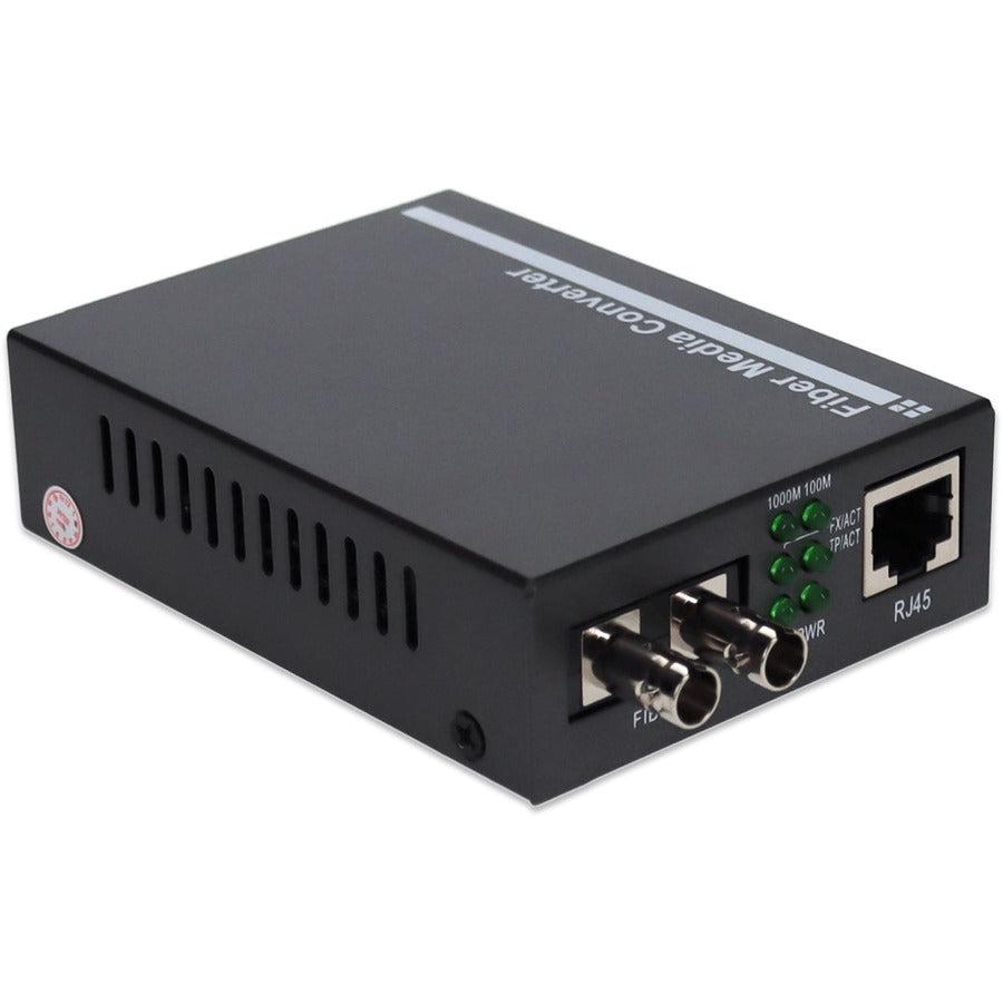 Addon Networks 1000Base-Tx(Rj45) To 1000Base-Sx(St), 850Nm Network Media Converter 1000 Mbit/S Multi-Mode Silver