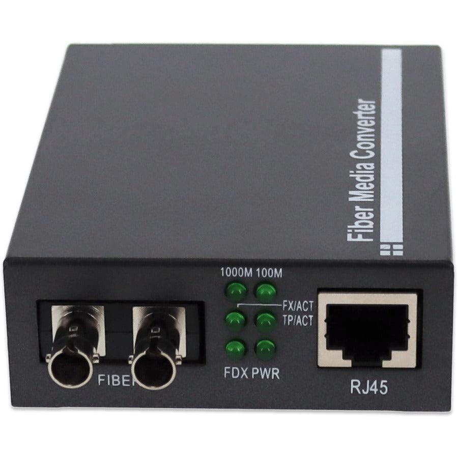 Addon Networks 1000Base-Tx(Rj45) To 1000Base-Sx(St), 850Nm Network Media Converter 1000 Mbit/S Multi-Mode Silver