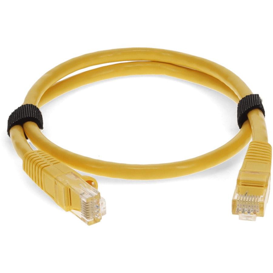 Addon Networks 1Ft Rj-45 (Male) To Rj-45 (Male) Straight Yellow Cat6A Utp Pvc Copper Patch Cable