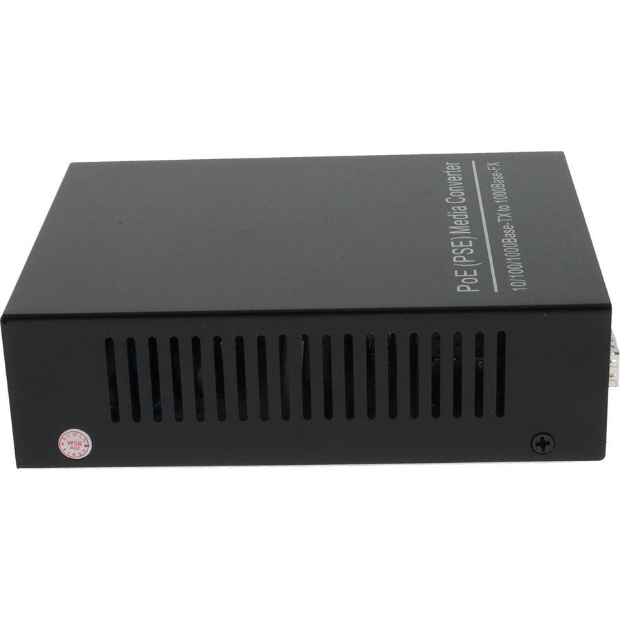 Addon Networks 1Gbs 1 Rj-45 To 1 Sfp Port Poe+ Network Media Converter 1000 Mbit/S Multi-Mode, Single-Mode