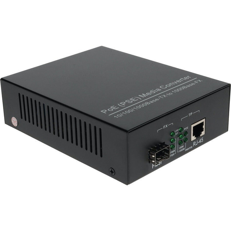 Addon Networks 1Gbs 1 Rj-45 To 1 Sfp Port Poe+ Network Media Converter 1000 Mbit/S Multi-Mode, Single-Mode