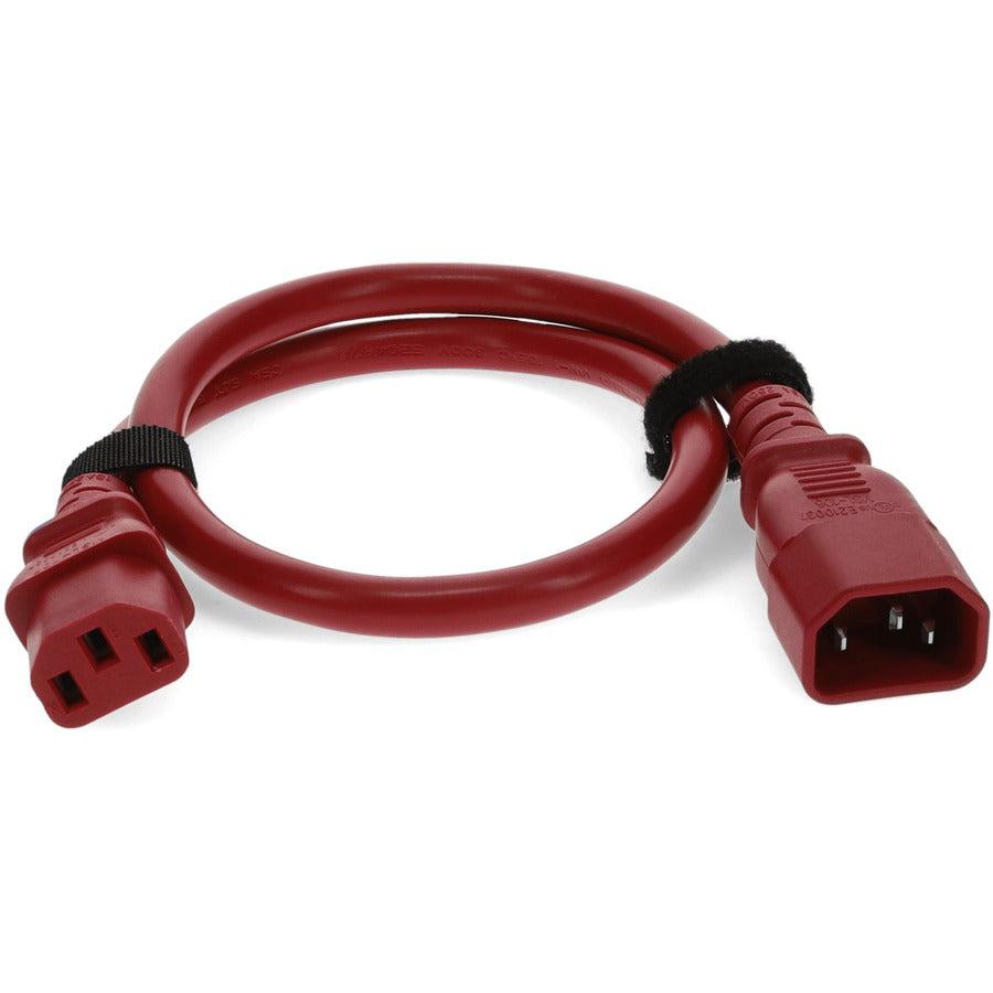 Addon Networks Add-C132C1418Awg3Ftrd Power Cable Red 0.91 M C14 Coupler C13 Coupler