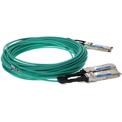 Addon Networks Q56-2Q56-200Gb-Aoc15Miblz-Ao Infiniband Cable 15 M Qsfp56 2X Qsfp56 Green