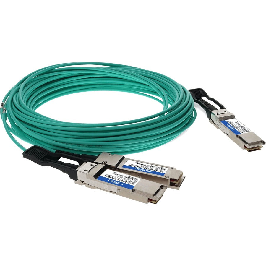 Addon Networks Q56-2Q56-200Gb-Aoc15Miblz-Ao Infiniband Cable 15 M Qsfp56 2X Qsfp56 Green