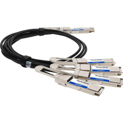 Addon Networks Qdd-4Qsfp56-400-Cu2-5M-Ao Infiniband Cable 2.5 M 4Xqsfp56 Qsfp-Dd Black, Silver