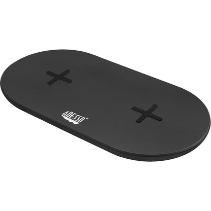 Adesso 15W Max Qi-Certified Dual 2-Coil Wireless Fast Charging Pad