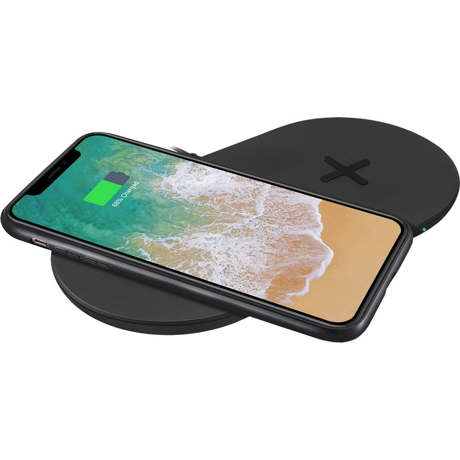 Adesso 15W Max Qi-Certified Dual 2-Coil Wireless Fast Charging Pad