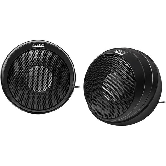 Adesso 5W X 2 Hi Fi Stereo Portable Usb Speakers, All Metal Body, Built-In Stere