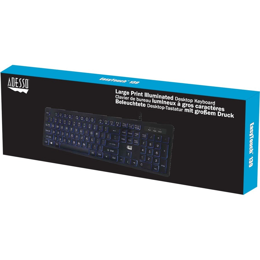 Adesso Large Print Illuminated Desktop Keyboard