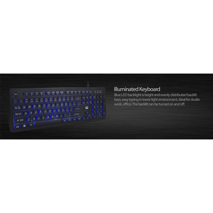 Adesso Large Print Illuminated Desktop Keyboard