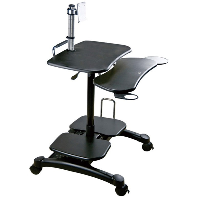 Aidata Sit And Stand Mobile Lcd Workstation With Monitor Mount