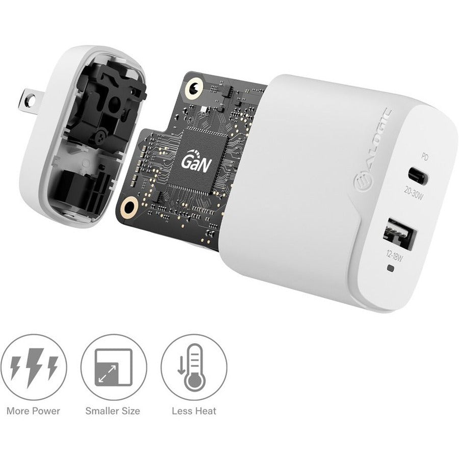 Alogic 2X32 Rapid Power 2 Port 32W Usb-C Gan Wall Charger WCG2X32-US
