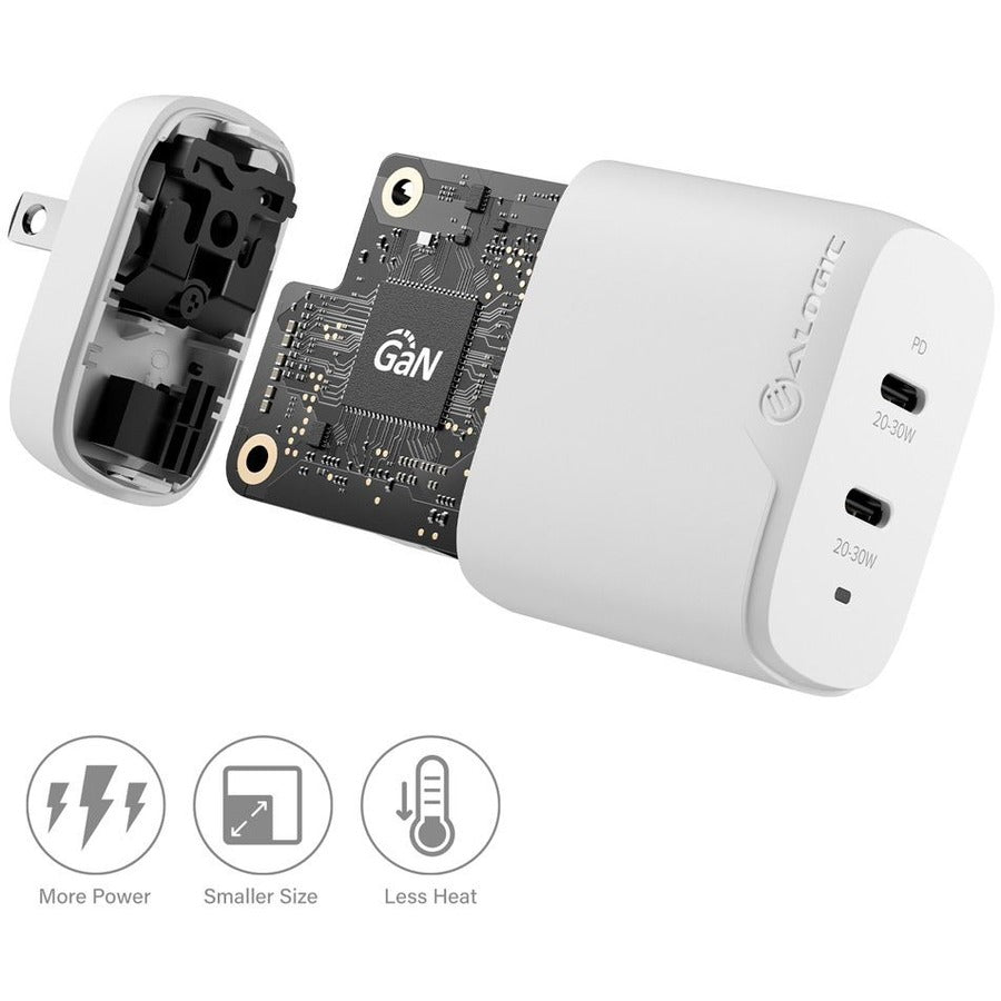 Alogic 2X40 Rapid Power 40W Gan Charger - Usb-C (20W) + Usb-C (20W)