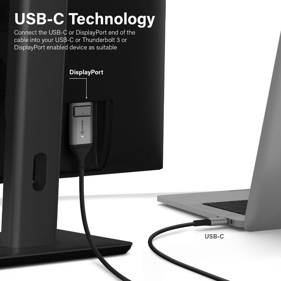 Alogic Usb-C (Male) To Displayport (Male) Cable - Ultra Series - 4K 60Hz -Space Grey - 2M