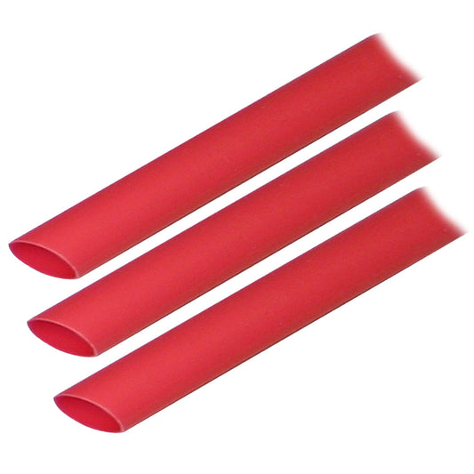 Ancor Adhesive Lined Heat Shrink Tubing (ALT) - 1/2" x 3" - 3-Pack - Red