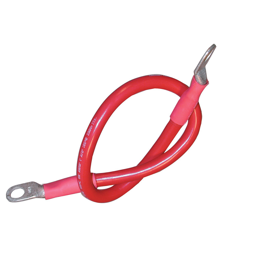 Ancor Battery Cable Assembly, 4 AWG (21mm&#178;) Wire, 3/8" (9.5mm) Stud, Red - 18" (45.7cm)