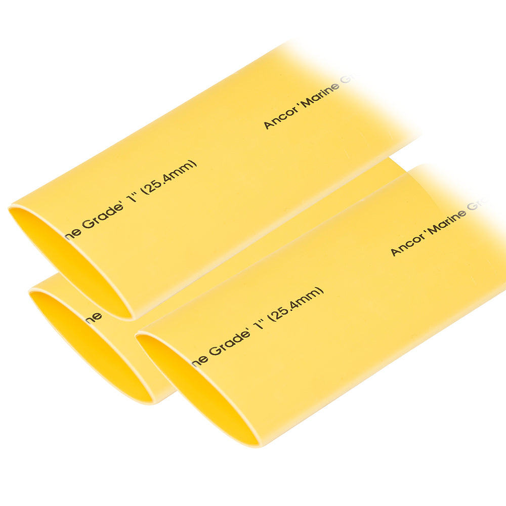 Ancor Heat Shrink Tubing 1" x 12" - Yellow - 3 Pieces