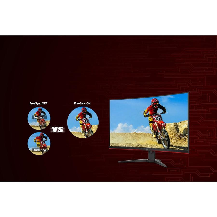 Aoc C32G2E Computer Monitor 81.3 Cm (32") 1920 X 1080 Pixels Full Hd Black, Red