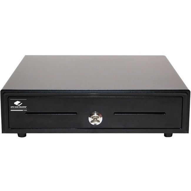 Apg Entry Level- 16&Acirc;&Euro; Electronic Point Of Sale Cash Drawer | Arlo Series Ekds320-1-B410-A20 | Printer Compatible With Cd-101A Cable Included | Plastic Till With 5 Bill/ 5 Coin Compartments | Black