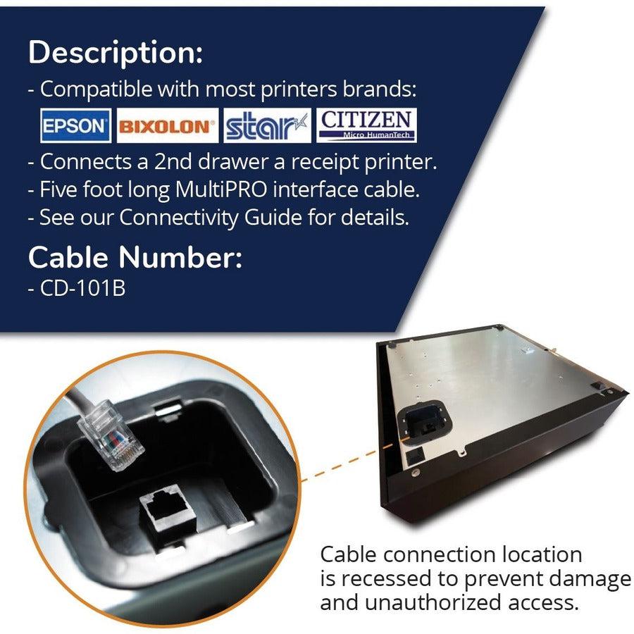 Apg Printer Interface Cable | Cd-101B Cable For Cash Drawer To Printer| 1 X Rj-12 Male - 1 X Rj-45 Male | Connects To Epson And Star Printers