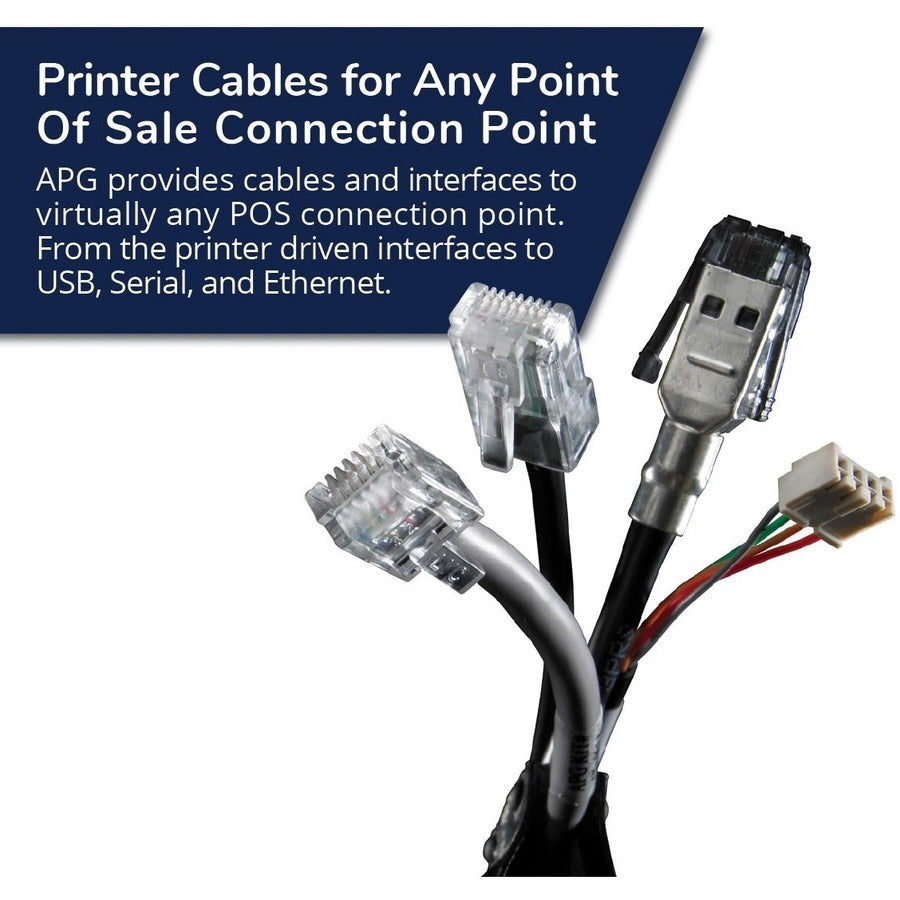 Apg Printer Interface Cable | Cd-101B Cable For Cash Drawer To Printer| 1 X Rj-12 Male - 1 X Rj-45 Male | Connects To Epson And Star Printers