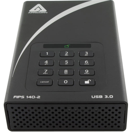 Apricorn Aegis Padlock Dt Fips Adt-3Pl256F-4000 4 Tb Desktop Hard Drive - 3.5" External - Black