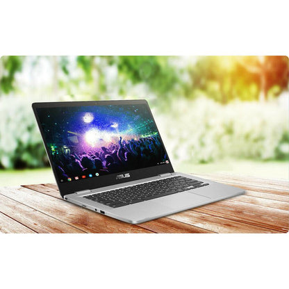 Asus Chromebook C423Na-Dh02 14 Inch Intel Celeron N3350 1.1Ghz/ 4Gb Lpddr4/ 32Gb Emmc/ Usb3.1/ Chrome Notebook (Silver)