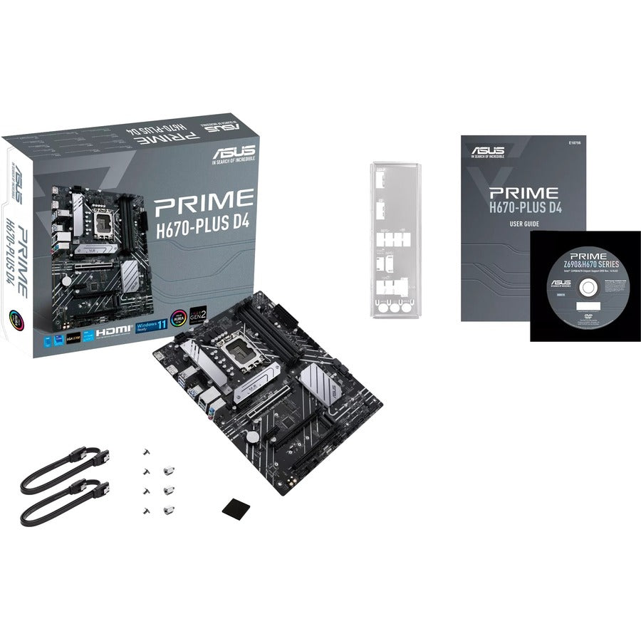 Asus Prime H670-Plus D4 Desktop Motherboard - Intel H670 Chipset - Socket Lga-1700 - Intel Optane Memory Ready - Atx PRIME H670-PLUS D4