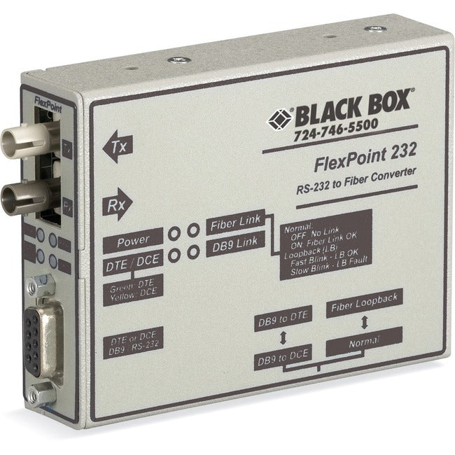 Async Rs232 Extender Over Fiber - Db9 Female To St Multimode, 2.5 Km, Gsa, Taa