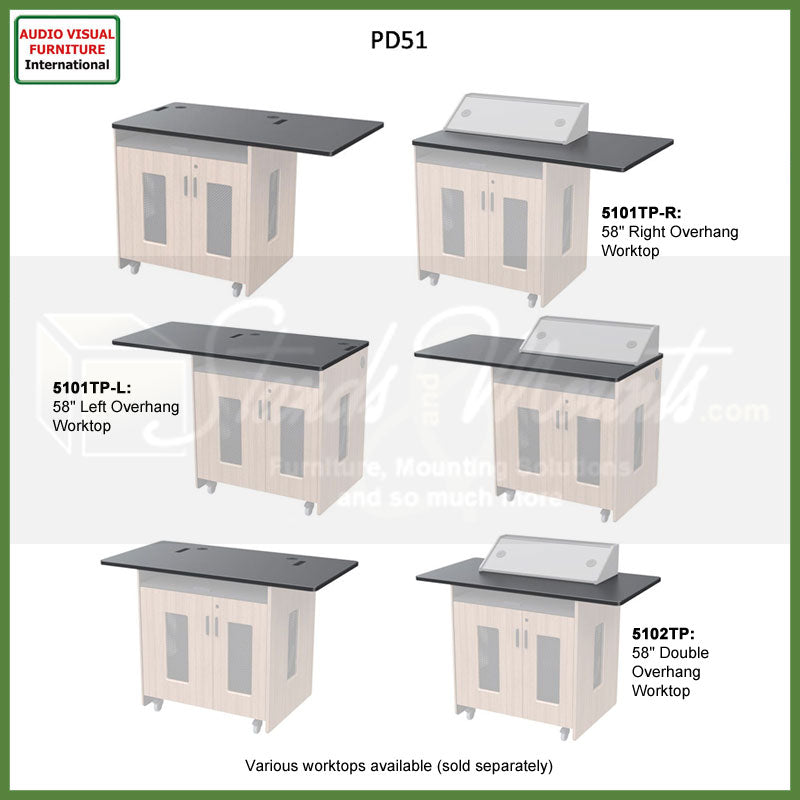 Audio Visual Furniture Dual Rack Mobile Instructor Station (28RU) PD5107