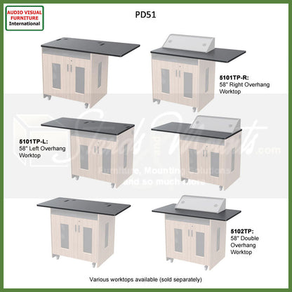 Audio Visual Furniture Dual Rack Mobile Instructor Station (28RU) PD5107