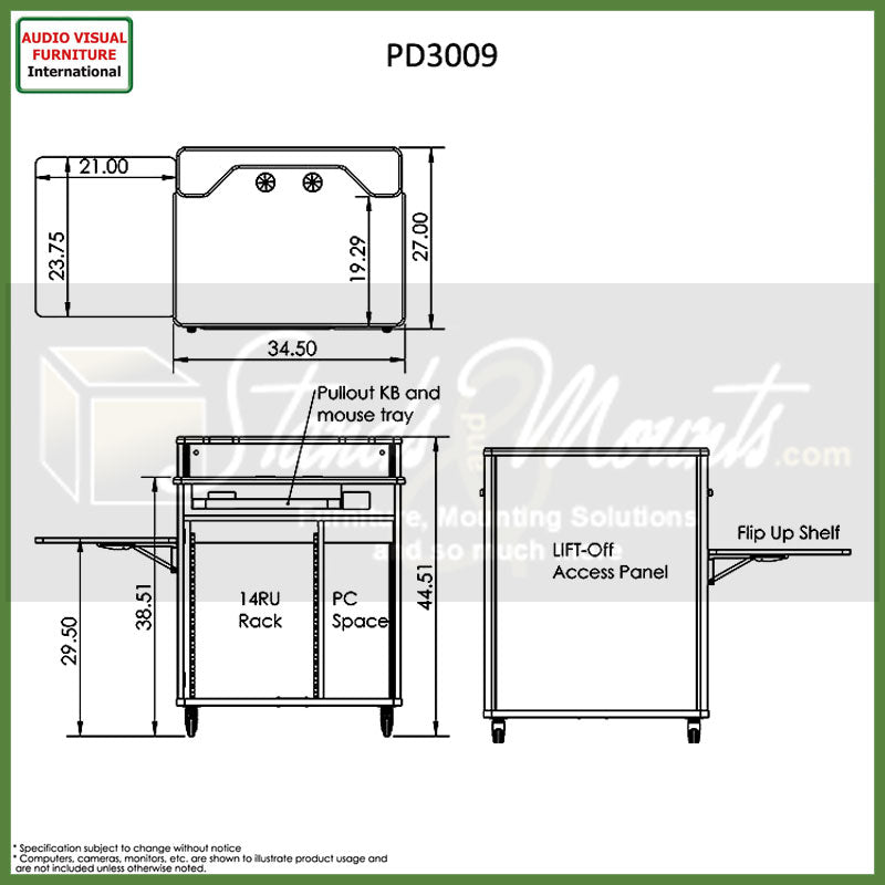 Audio Visual Furniture Teaching Podium (Bartlett Pearwood) PD3009-BPL