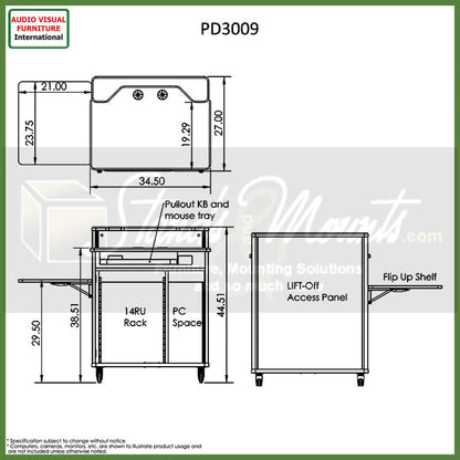 Audio Visual Furniture Teaching Podium (Bartlett Pearwood) PD3009-BPL