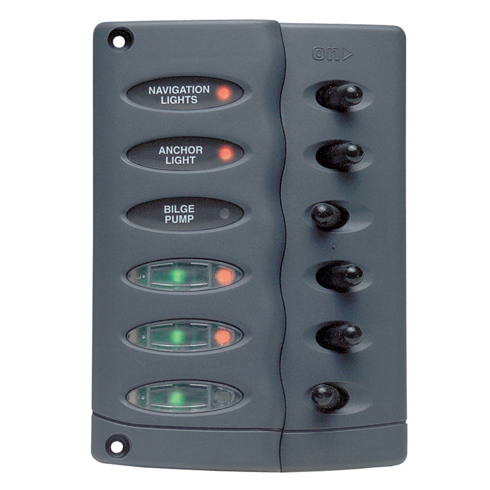 BEP Contour Switch Panel - Waterproof 6 Way w/Fuse Holder