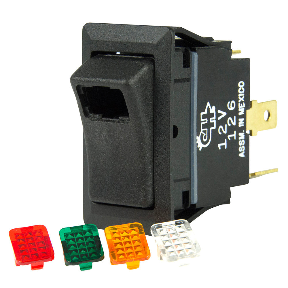 Spst Rocker Switches BEP SPST Rocker Switch - 1-LED w/4-Colored Covers - 12V/24V - ON/OFF