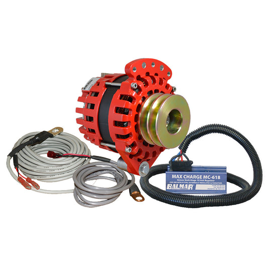 Balmar Alternator 1-2" Single Foot Dual V Pulley Regulator &amp; Temp Sensor - 170A Kit - 12V