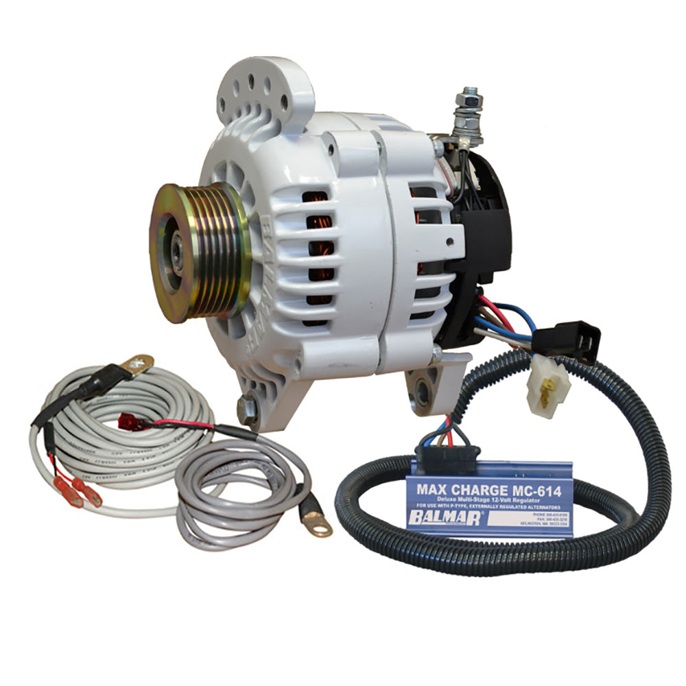 Balmar Alternator 120 AMP 12V 3.15" Dual Foot Saddle K6 Pulley Regulator &amp; Temp Sensor