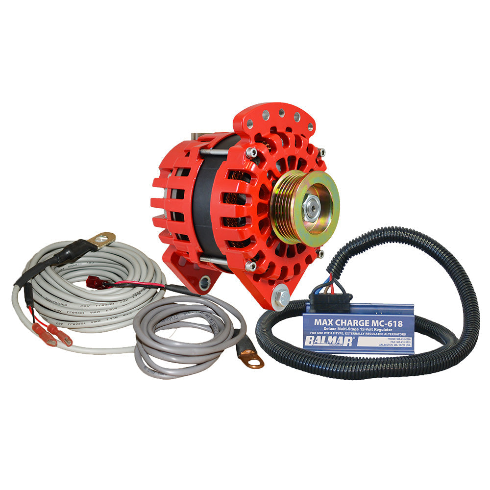 Balmar Alternator 170 AMP Kit 12V 3.15" Dual Foot Saddle K6 Pulley Regulator &amp; Temp Sensor