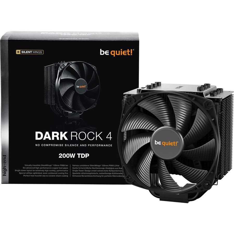 Be Quiet! Bk021 Dark Rock 4 - Cpu Cooler - 200W Tdp Intel: Lga 1150 / 1151 / 1155 / 1156 / 1366 /