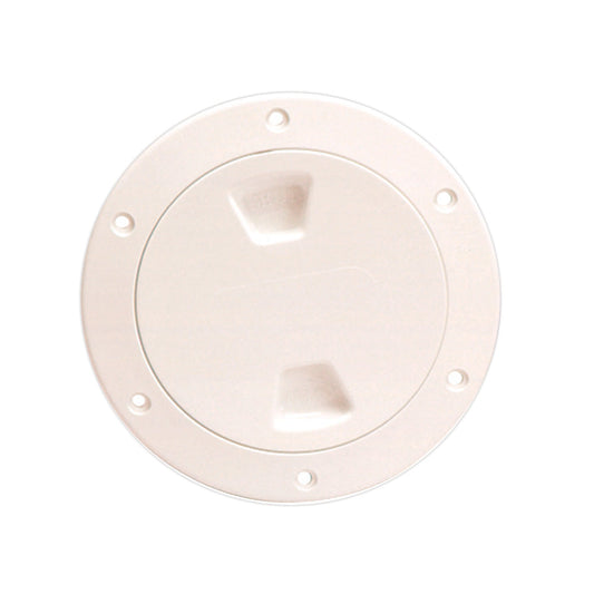 Beckson 4" Smooth Center Screw-Out Deck Plate - Beige