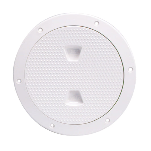 Beckson 6" Non-Skid Screw-Out Deck Plate - White