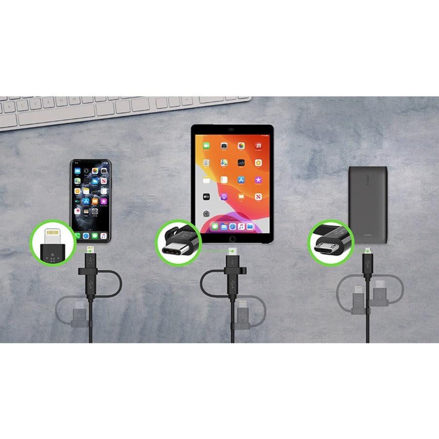 Belkin Boost Charge Usb Cable 1 M Usb A Usb C/Micro-Usb B/Lightning Black