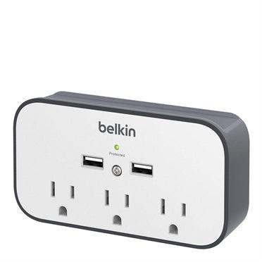 Belkin USB Wall Mount Surge Protector With Cradle - 3 x AC Power, 2 x USB Type A - 540 J -